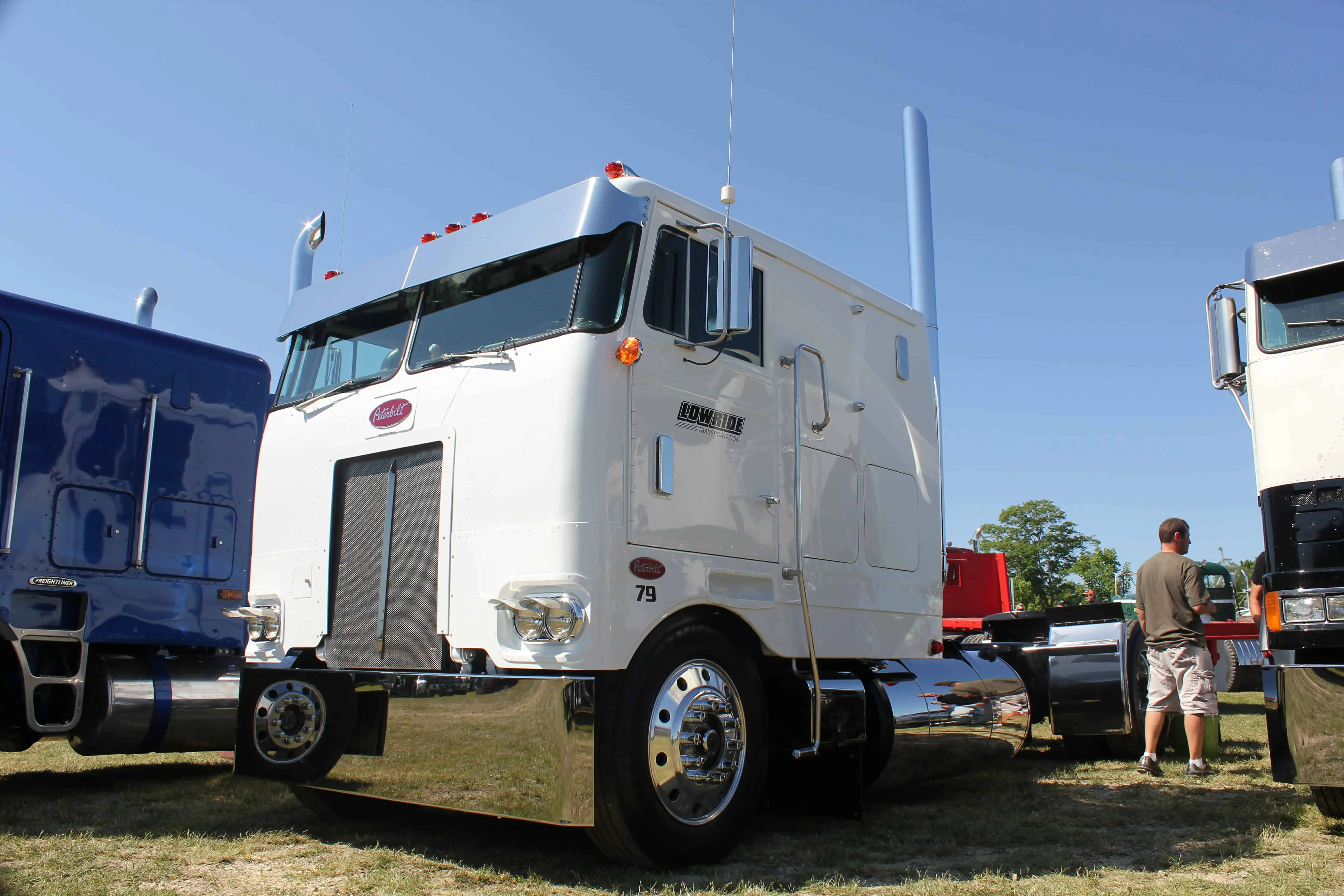 White Peterbilt Cabover Truck