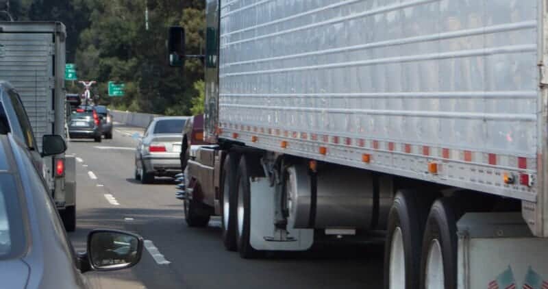 Tractor trailer on highway